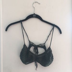 Indah Green Crotchet top